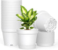 20 Pack 6 Inch Plant Pots with Drainage and Saucers, Stackable Nursery Planters by SwinDuck