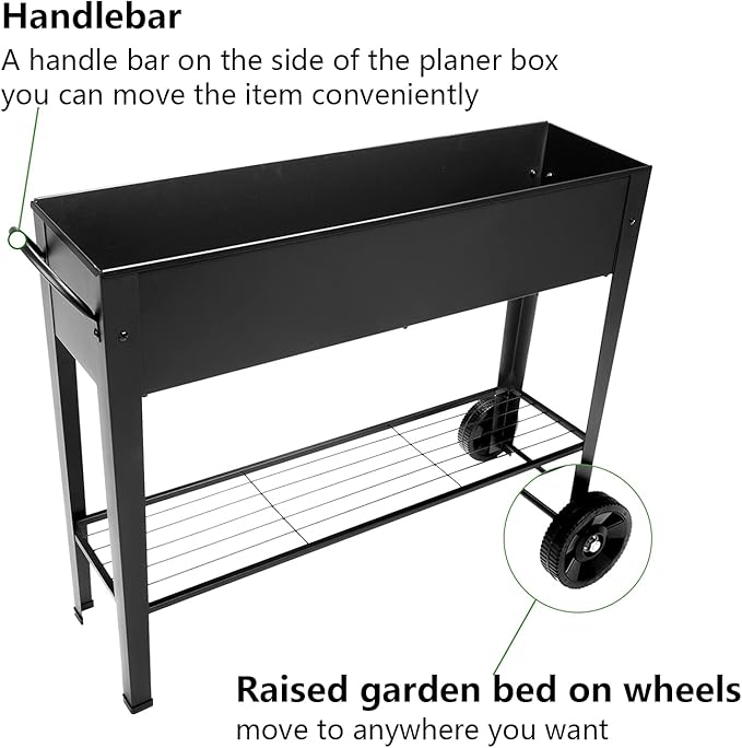 Piksedo Raised Garden Bed, Elevated Planter Metal Plant Box - Image 4