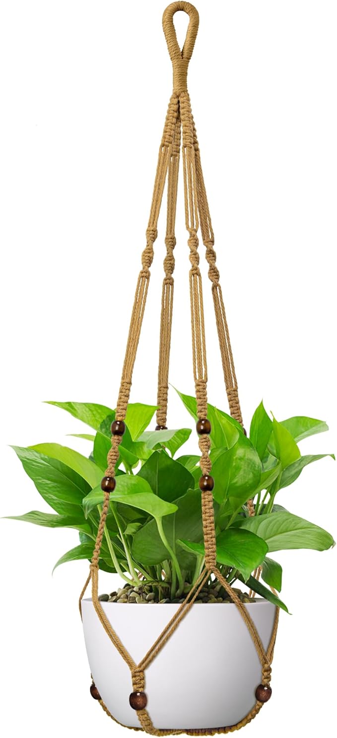 USLAI Macrame Plant Hanger Indoor Outdoor, Fits 4 to 15 Inch Pots, Strong by USLAI