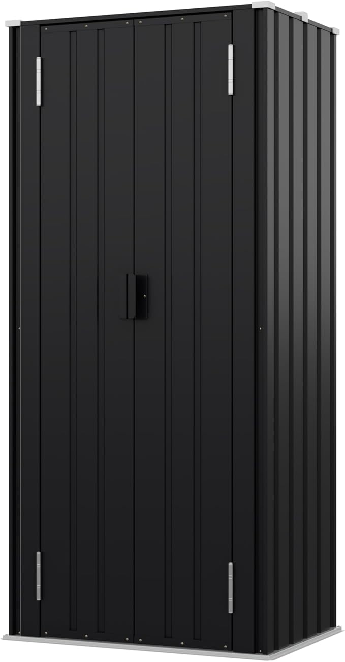 Devoko 28 Cuft Lockable Metal Storage Shed, Vertical Indoor Outdoor Tool Cabinet - Image 6