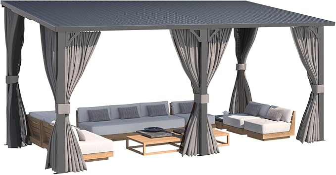 AECOJOY 16'x8' Outdoor Hardtop Metal Gazebo - Image 7