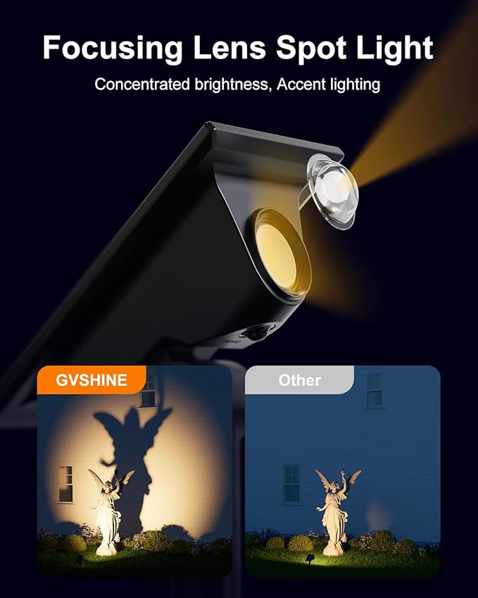 6 Pack Solar Power Spot Lights Outdoor Waterproof LED Dusk to Dawn Landscape - Image 2