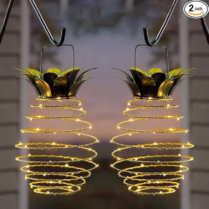 2 Pack Outdoor Solar Hanging Lantern Lights by JHPGEOE