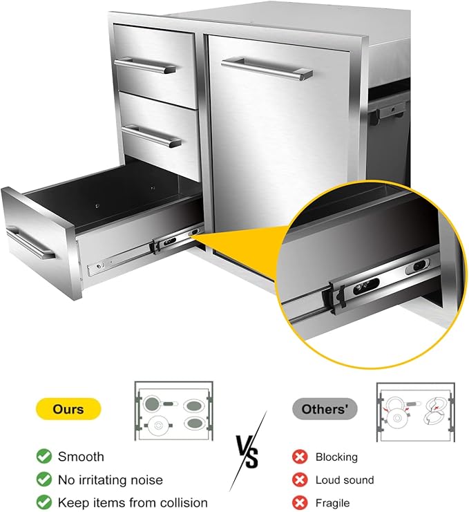 Outdoor Kitchen Drawer Combo, BBQ Access Trash Drawer Combo - Image 6