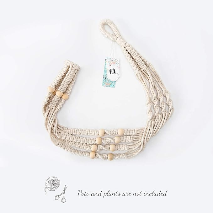 Mkono Macrame Plant Hanger Indoor Hanging Planter Basket - Image 8