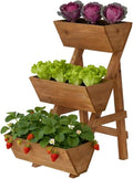 3-Tiers Wooden Raised Garden Bed Planter Box Flower Pots Vertical Garden by Dawnyard