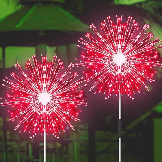 JJGoo Solar Firework Lights, 2 Pack 120 LEDs 2 Lighting Modes Solar Garden by JJGoo