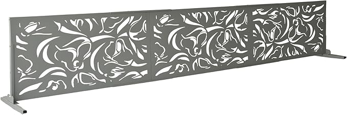 Oakland Living 6 ft. X 4 ft. Grey Freestanding Metal Privacy Screen Room Divider - Image 6