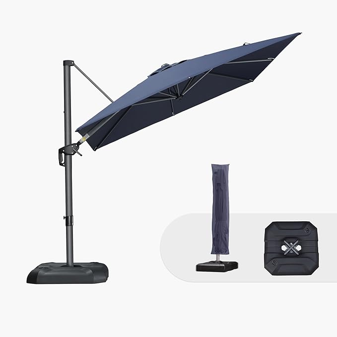 PURPLE LEAF 8'×8' Patio Cantilever Umbrella by PURPLELEAF