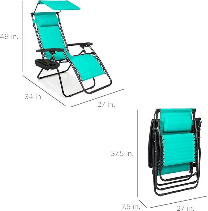 Best Choice Products Folding Zero Gravity Outdoor Recliner Patio Lounge Chair - Image 3