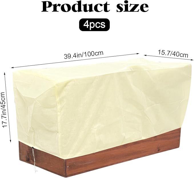 4 Pcs Rectangular Planter Box Cover Freeze Protection, Flower Box Covers Winter - Image 2