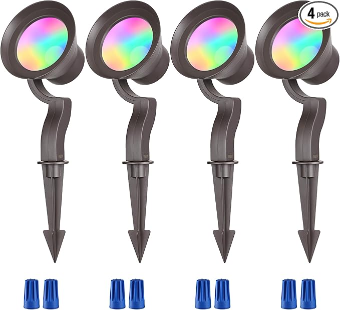 LEONLITE 10W RGB Low Voltage Landscape Lights, Color Changing Wall Wash by LEONLITE