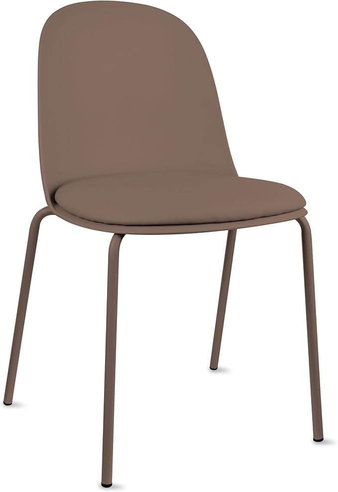 2xhome Parent Modern Stackable Armless Dining Chair | Plastic Shell Seat - Image 4
