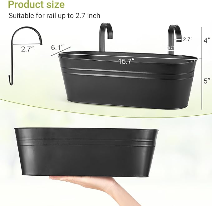 Dahey 4 Pcs Metal Hanging Flower Pots - Image 2