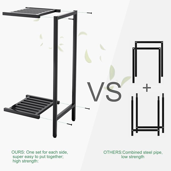 Zhongma 2 Tier 30" Tall Indoor Outdoor Plant Stand, 12 L x 12 W x 30 H inch - Image 3