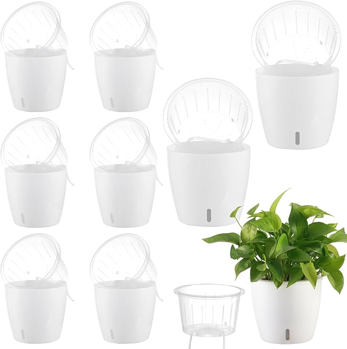 Self-Watering Pots for Indoor Plants, Small African Violet Pots by KvyusFlourish