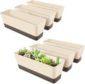 GREANER 6 Pack Window Box Planter, 12x3.8 Inch Rectangle Herb Planter by GREANER
