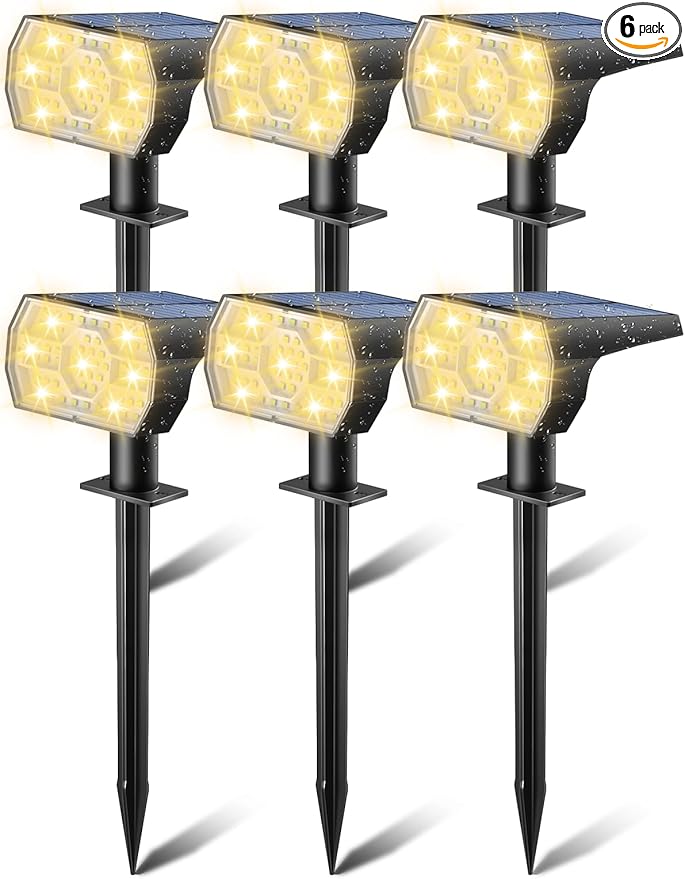 Kaxiida Solar Lights Outdoor Waterproof IP68, 3 Lighting Models Solar Powered by Home
