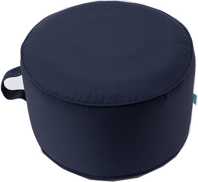 QILLOWAY Indoor/Outdoor Inflatable Stool, Round Ottoman, All Weather Foot Rest - Image 5