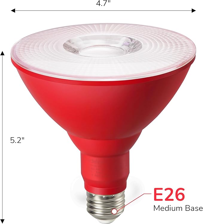 EDISHINE PAR38 Red LED Flood Light Bulbs Outdoor, Dimmable LED Light Bulb - Image 7
