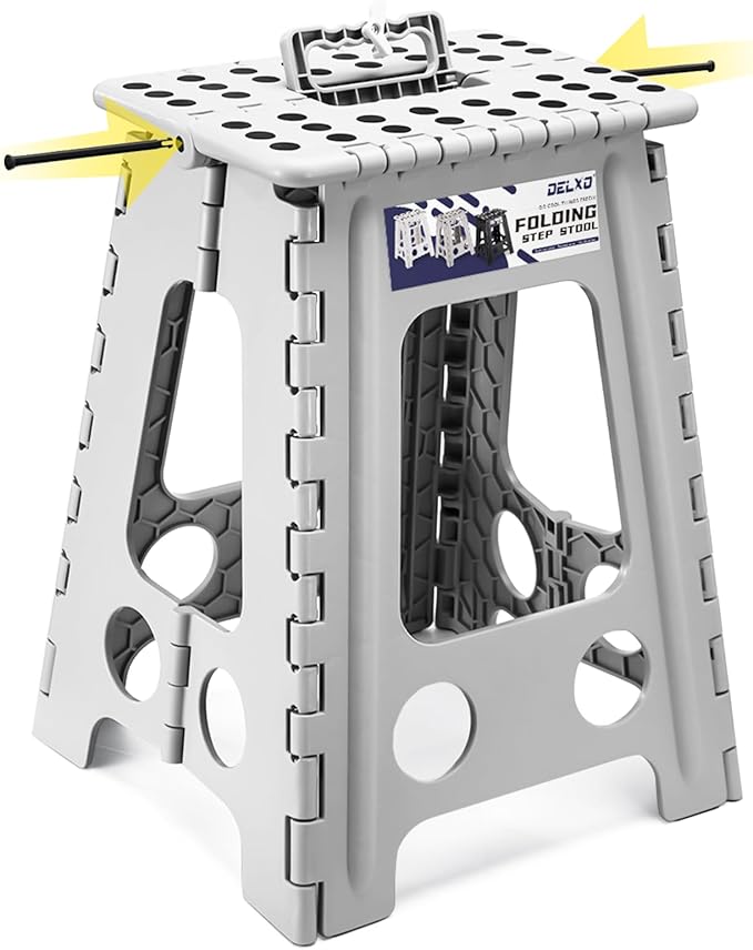Delxo Folding Step Stool 17.5 Inch, Heavy Duty Step Stools by Delxo