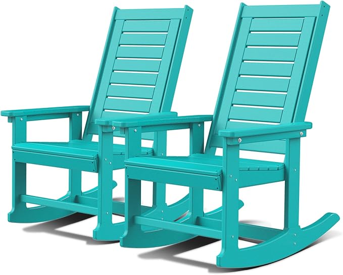 GREENVINES Outdoor Rocking Chairs | Set of 2 | Porch Rocker | HDPE Plastic | by GreenVines
