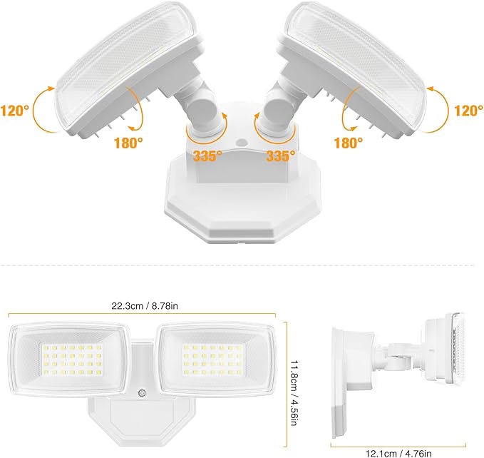 Onforu 3200LM Flood Lights Outdoor, 32W 6500K LED Security Light Manual Switch - Image 8