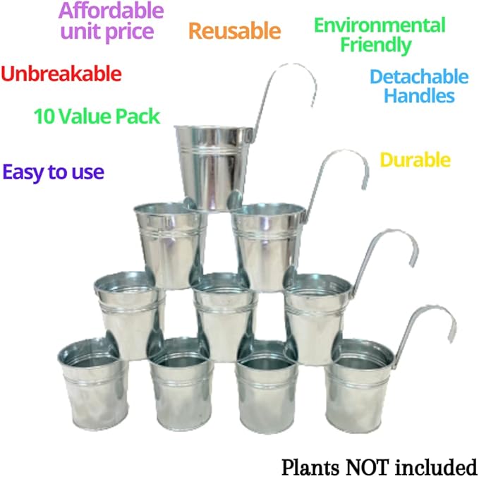 LaLaGreen Fence Planters for Outdoor Plants Balcony Planter Railing Hanging - Image 7