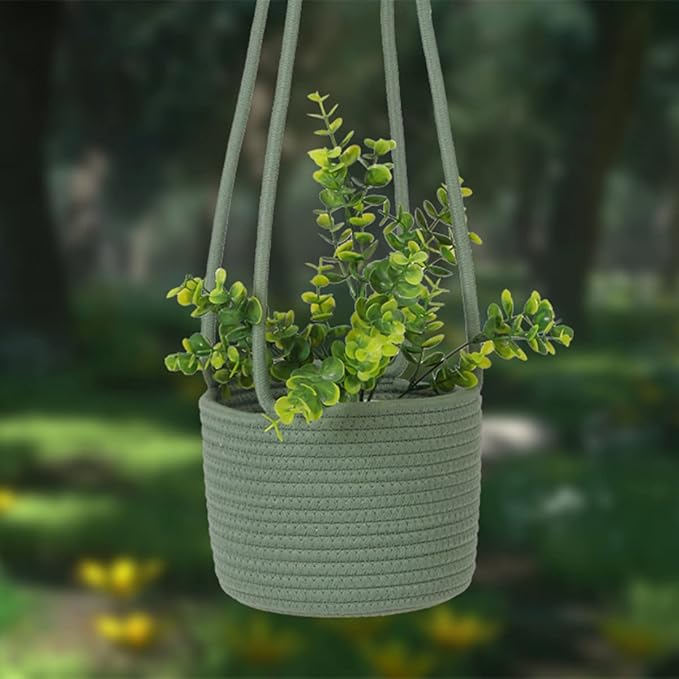 Hanging Planter Basket Jute Rope Woven Plant Hangers Indoor Hanging Plant - Image 3