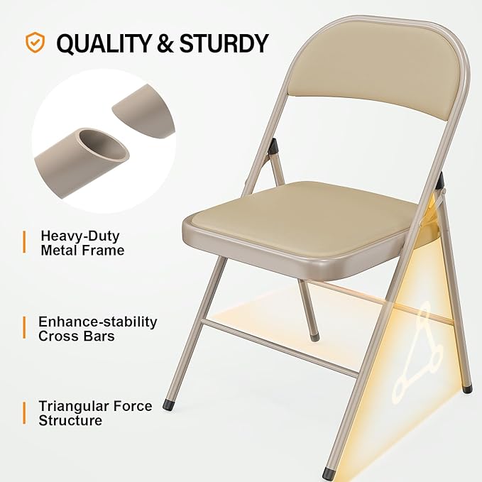 VINGLI 10 Pack Folding Chairs - Image 4