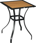 Outsunny 28" Outdoor Bar Table, Faux Wood Patio Furniture, Square Wood-Like by Outsunny
