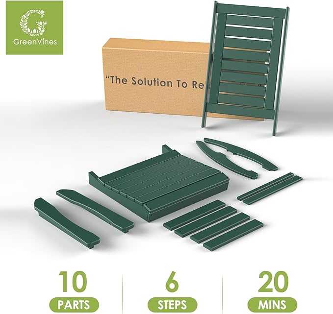 GREENVINES Outdoor Rocking Chairs | Set of 4 | Porch Rocker | HDPE Plastic | - Image 8