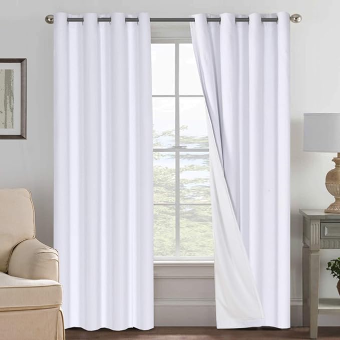 H.VERSAILTEX 108 inch Curtains, Linen Blackout Curtains 100% Absolutely Blackout by HVERSAILTEX