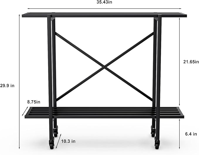 Zhongma 2 Tier Metal Sturdy Narrow Plant Stand - Image 3