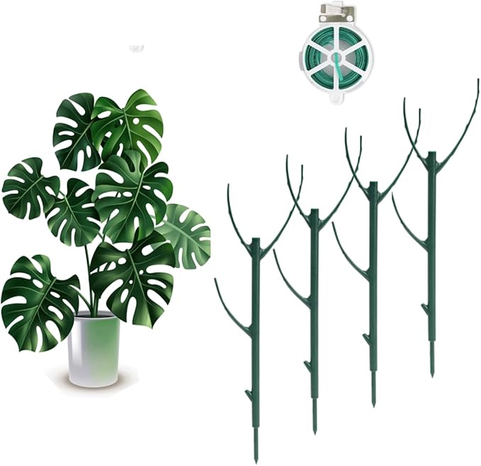 4 Pack Stackable Monstera Plant Support Stakes, 29inch Climbing Plant Sticks by YOYOKIT