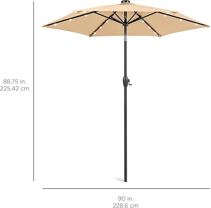 Best Choice Products 7.5ft Outdoor Solar Market Table Patio Umbrella - Image 7