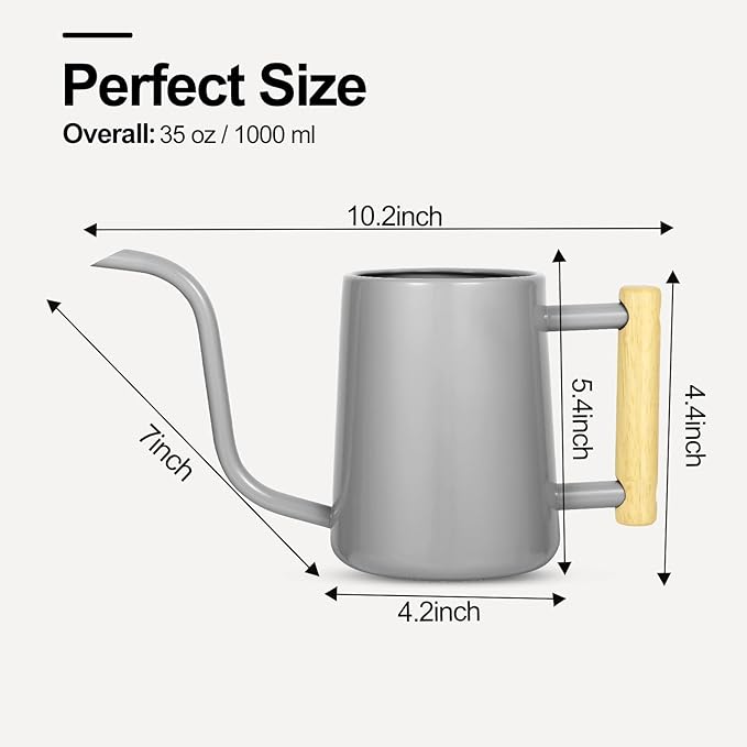 Watering Can Indoor Plants, 35 oz/1000 ml Metal Stainless Steel Watering Can Pot - Image 6