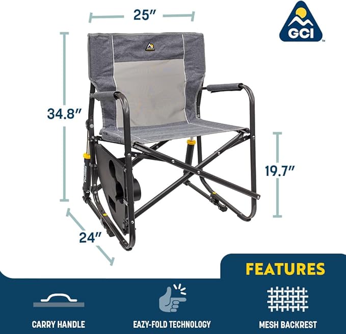 GCI Outdoor Freestyle Rocker Portable Folding Rocking Chair, Outdoor Camping - Image 3