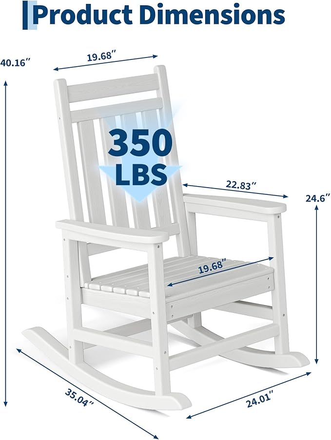 HDPE Rocking Chair Outdoor Set of 2 - Image 2