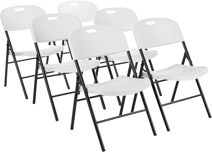 Amazon Basics Sturdy Foldable Plastic Chair, 350-Pound Capacity by AmazonBasics