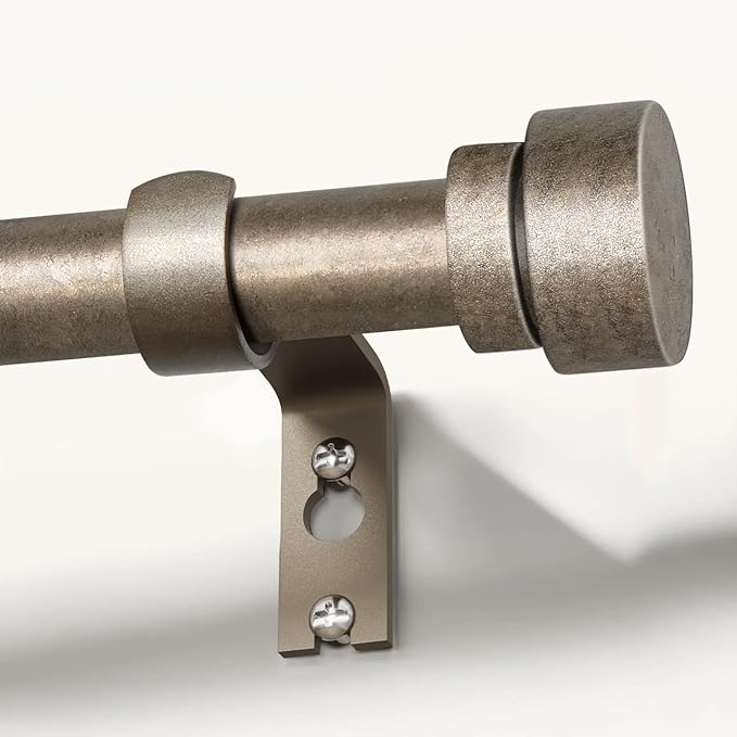 Retro Silver Curtain Rods for Windows 48 to 84 Inches Adjustable Length Heavy by Unknown
