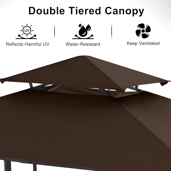 ABCCANOPY Grill Gazebo with 2 Side Awnings - Image 8