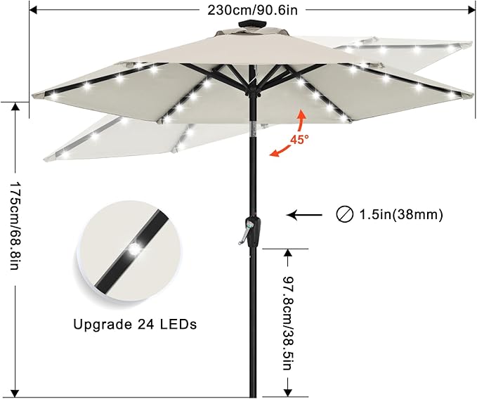 ABCCANOPY Durable Solar Led Patio Umbrellas - Image 3
