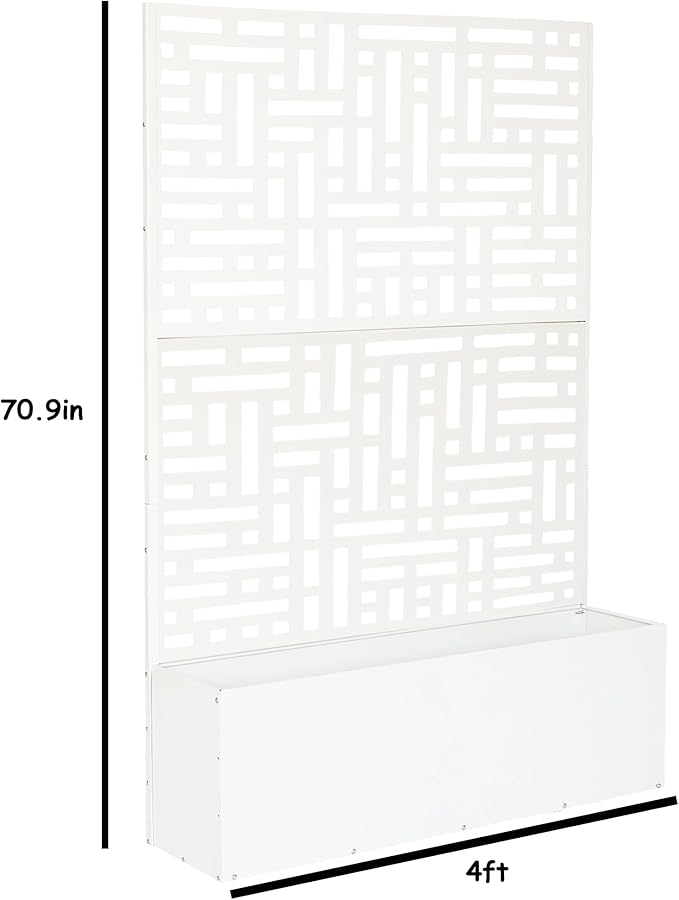 Oakland Living 6 ft. X 4 ft. White Freestanding Metal Privacy Screen Room - Image 2