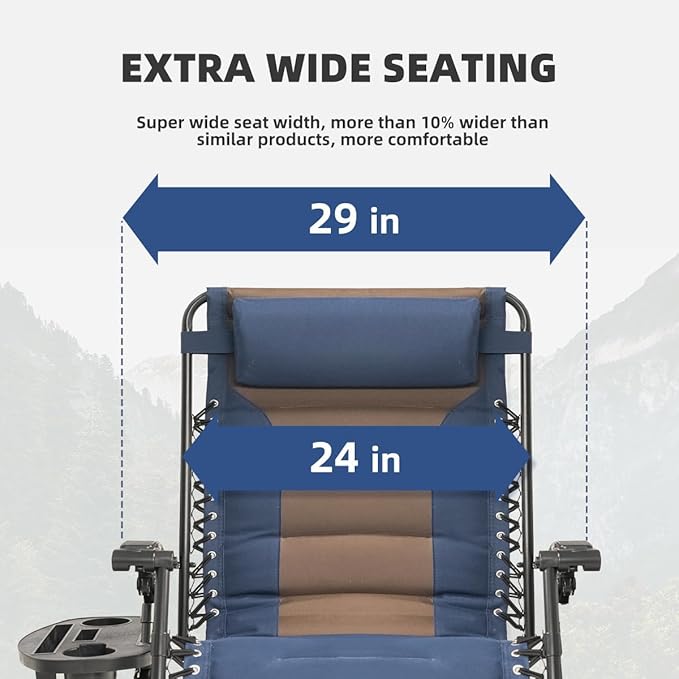 Zero Gravity Chair Set of 4 Oversized Padded Recliner - Image 4