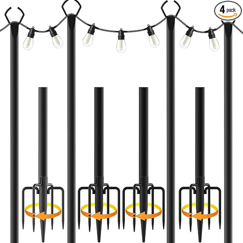 10 Pack String Light Poles, 10 Ft Light Poles by Mutovlin