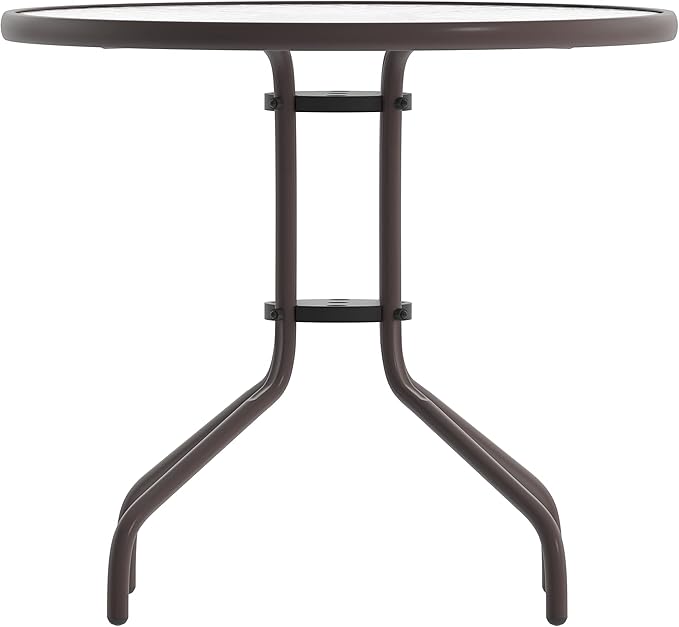 Flash Furniture Bellamy 31.5'' Round Indoor/Outdoor Tempered Glass Metal Frame - Image 10