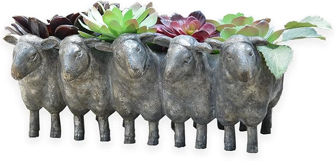 Newman House Studio Resin Sheep Planter Succulent Pot - Image 2