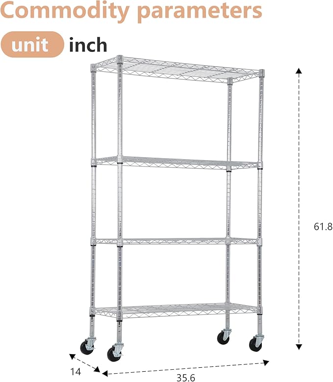 BestOffice | 4-Tier Wire Storage Shelves - Image 3