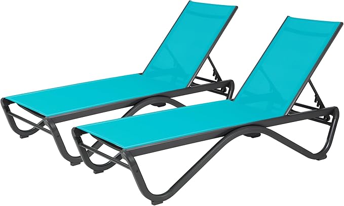 Kozyard Outdoor Chaise Lounge Chair, Full Aluminum Frame, Adjustable Reclining - Image 9